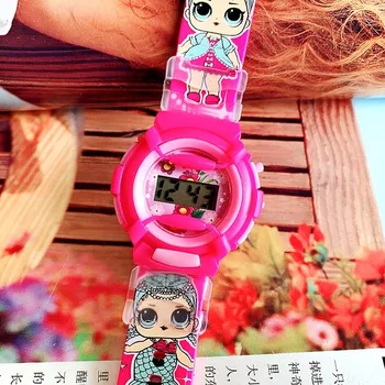 

2019 new cute children cartoon surprise doll silicone watch sports watch electronic watch girls leisure primary school watch
