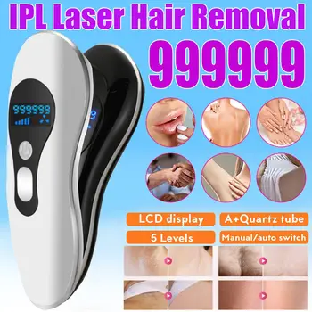 

Home Hold Depilatory Laser Mini Hair Epilator Permanent Hair Removal IPL System 999999 Flash Light Pulses Whole Body Hair Remove