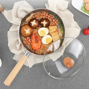 

Stainless Steel Cooking Pot with Lid Multifunctional Milk Pot Non-stick Soup Pot Noodle Pot