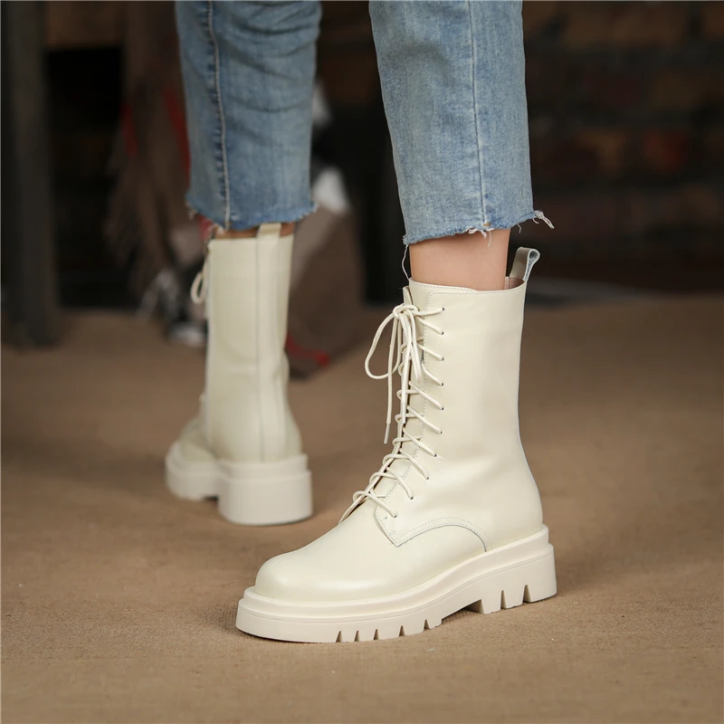 Women Snow Boots FEDONAS Outdoor Warm Casual Ankle Autumn Winter Fur Fashion Platforms Wool Genuine Leather
