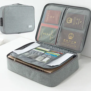

Document Storage Bag Extra Large Capacity Travel Zip Bags Cable For Account Passport Pouch Storages Organizer Items Important