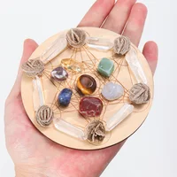 7 sztuk/zestaw Natural Crystal mieszane siedem uzdrowienie Chakra kamień + siedem gwiazdek tablica drewna płyta żwir chipsy Chakra Home decor prezent 2