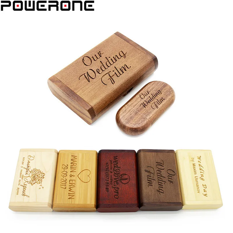 Usb флеш накопитель POWERONE деревянный с логотипом на заказ 4/16/32/64 ГБ|custom wooden usb|usb flash
