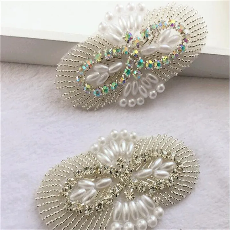 

One Piece Rhinestone Iron On Patch Motif Applique DIY Crystals Patch Rhinestone Hotfix Applique Beaded Appliques For Shoes