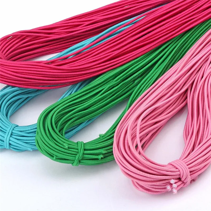 5 Yards 2mm Colorful Round Hair Elastic Rope High-Quantity Elastic