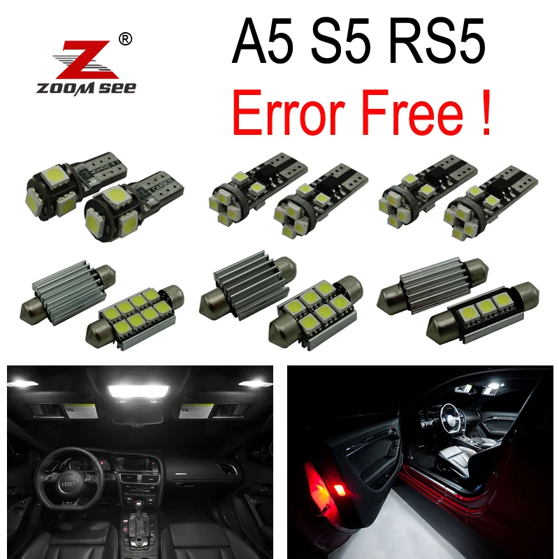 14 шт. купольная лампа Canbus для Audi A5 S5 RS5 B8 (08 15)|interior light|interior led lampstrunk lamp |