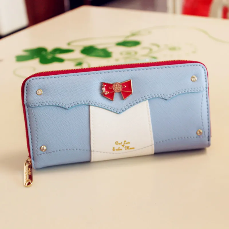 

Kawaii Sailor Moon Designer Leather Long Wallet Women Japanese Fashion Brand Lady Zipper Purse Lovely Handbag Clutch