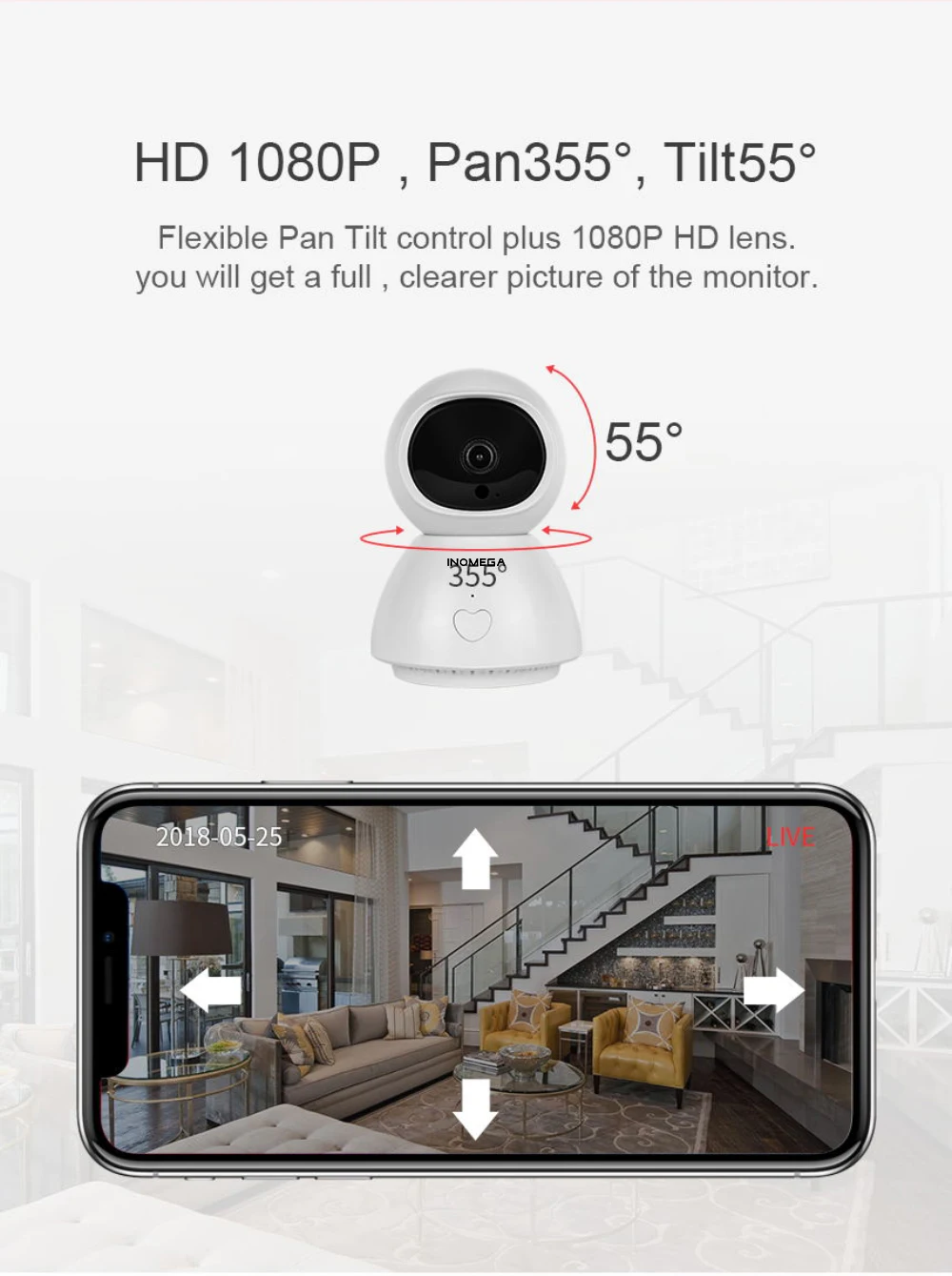 1080P IP Camera WiFi Wireless Mini Smart Home Security CCTV Camera Two-way Audio Night Vision Baby Monitor APP TUYA