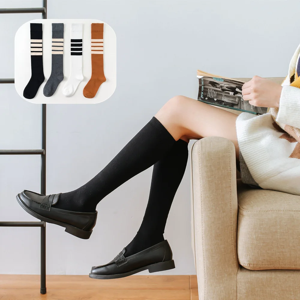 

Retro Hose Solid Color Women's Bunching Socks