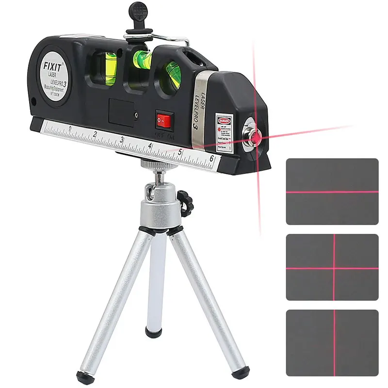 Poziom lasera poziomy pionowy linii pomiarowej regulowana wielofunkcyjna standardowa linijka lasery liniowe bateria statywu instrumentu