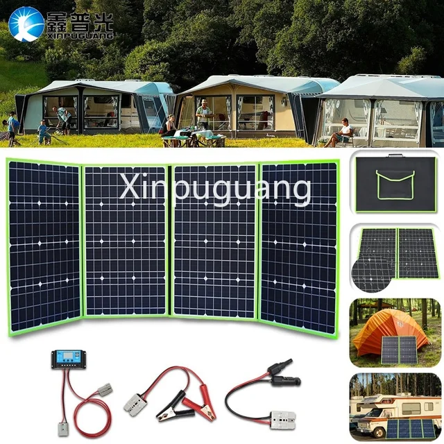 US $155.18 200W Flexible Foldable Solar Panel + 12V Controller Battery Charger Portable Power Bank for Car Boa