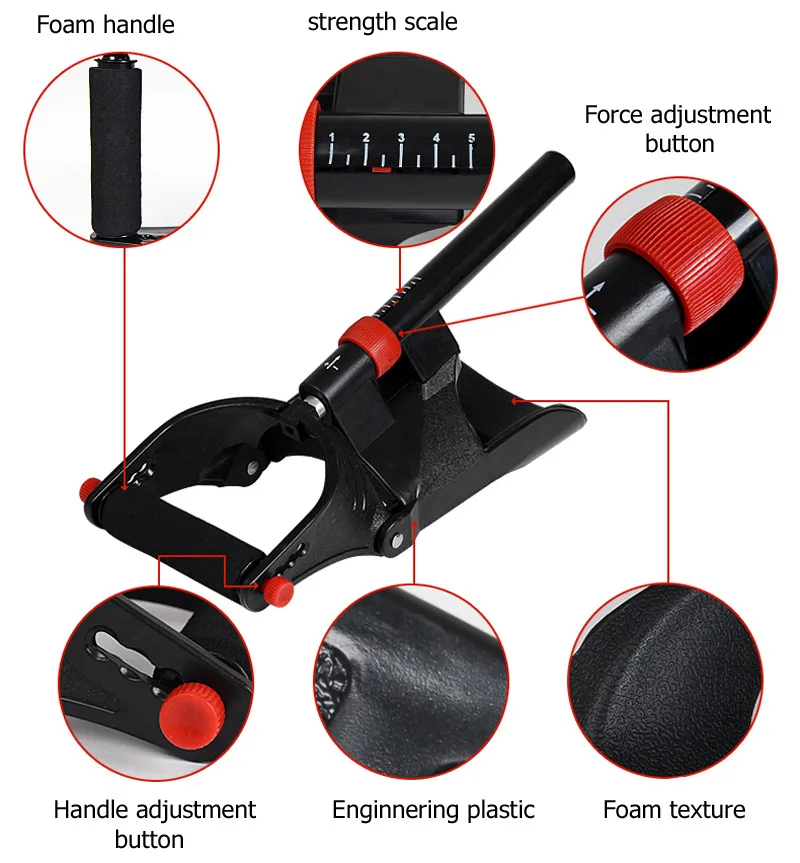 Hand Strengthener Forearm Exerciser Wrist Exerciser Hand Grip Strengthener Hand Grip Trainer Hand Grip Exerciser Trainer Adjustable Anti-slide Hand Wrist Device Power Fitness Strength Training Forearm Arm Gym Equipment