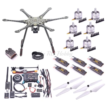 

S550 550mm PCB Hexacopter Frame Kit PIXHAWK 2.4.8 Flight control M8N GPS 433mhz Telemetry 2312 920kv Motor 40A 2-4S ESC