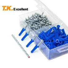 

T.K.Excellent 201 Pieces Blue Conical Plastic Anchor and Self Tapping Screw And Masonry Drill Bit
