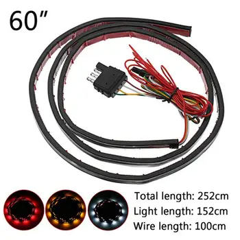 

CLAITE 60 Inch Tailgate Bar Pickup Taillight 4-Function Turn Signal Car LED Strip Light Reverse Brake Lamp DC9-24V Pickup SUV