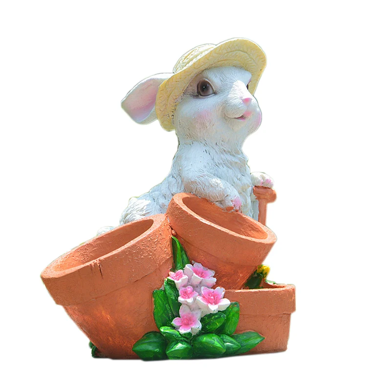 

Easter Decorations for Home New Year Cute Rabbit Figurines Tabletop Ornaments Fairy Garden