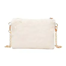 Женские кошельки из искусственного меха, женские сумки на осень и зиму, плюшевая Сумка-Кроссбоди, женский маленький кошелек на цепочке, сумка через плечо