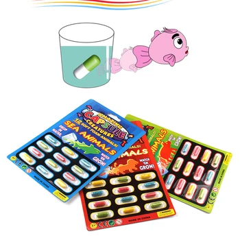 

12 pcs Grow Water absorption large pill Various Inflatable Capsule Expansion Toy Colorful Puzzle Creative Kids Toys 4 Types