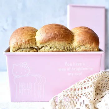 

Hello Kitty Kitchen reusable Bake Accessories Non-Stick Slip Toast Box Household Rectangular with Lid Clay 450G Baking Mold