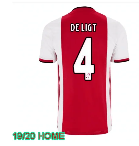 Ajaxe Джерси Домашняя футбольная рубашка DE JONG DE LIGT VAN DE BEEK NERES 19 20 Ajaxed TADIC ZIYECH футбольные рубашки - Цвет: shirt22