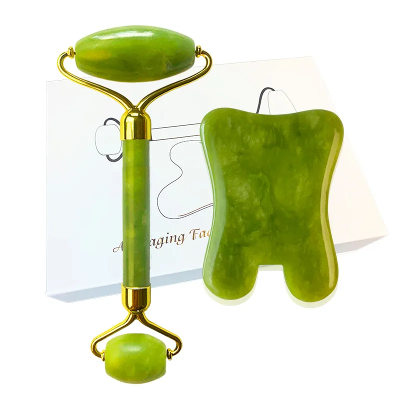 

Jade Beauty Device Gua Sha Alloy Flower Stand Double-head Silent Roller Massager Beauty Device