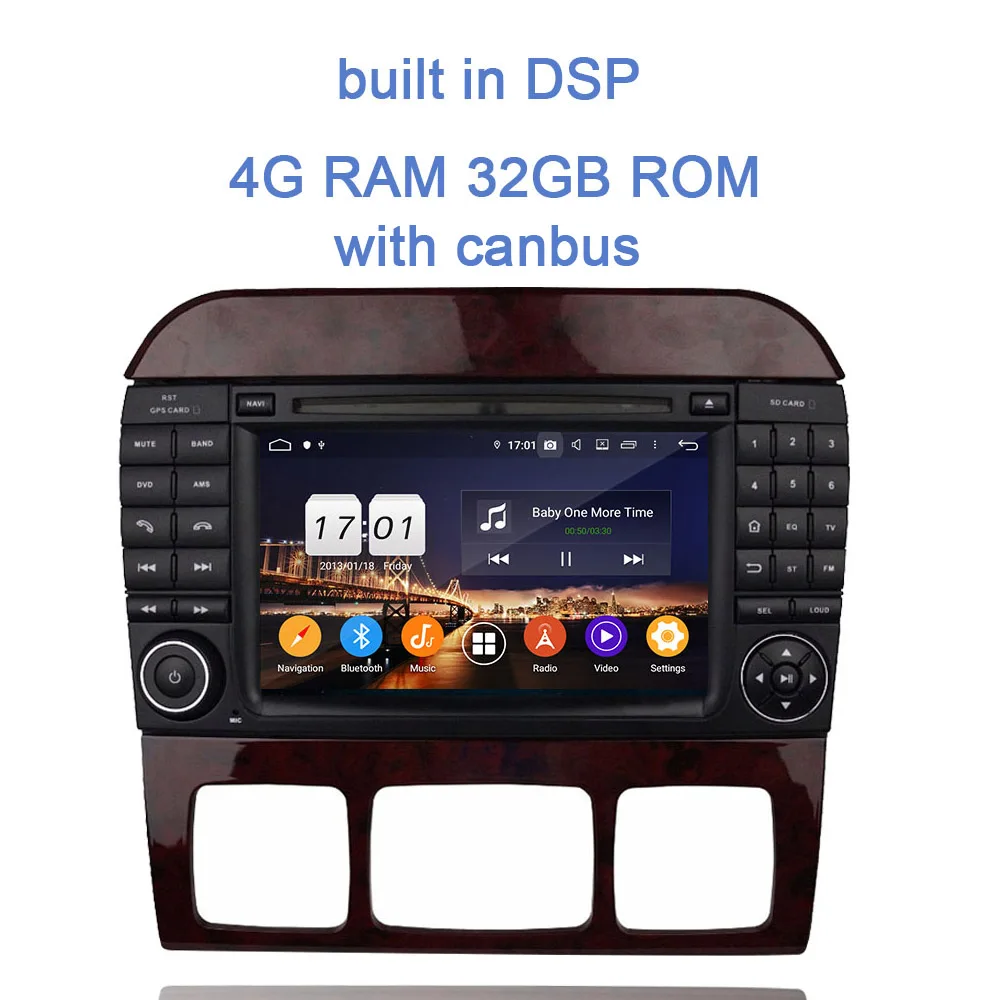 4GB 32GB with canbus Android 9,0 автомобильный dvd-плеер Bluetooth 4,2 4 Гб ОЗУ 64 Гб ПЗУ 8 ядер для Benz W215 W220 S320 S350 S400 S430 S500 радио gps ГЛОНАСС карта - Цвет: 4GB 32GB with canbus