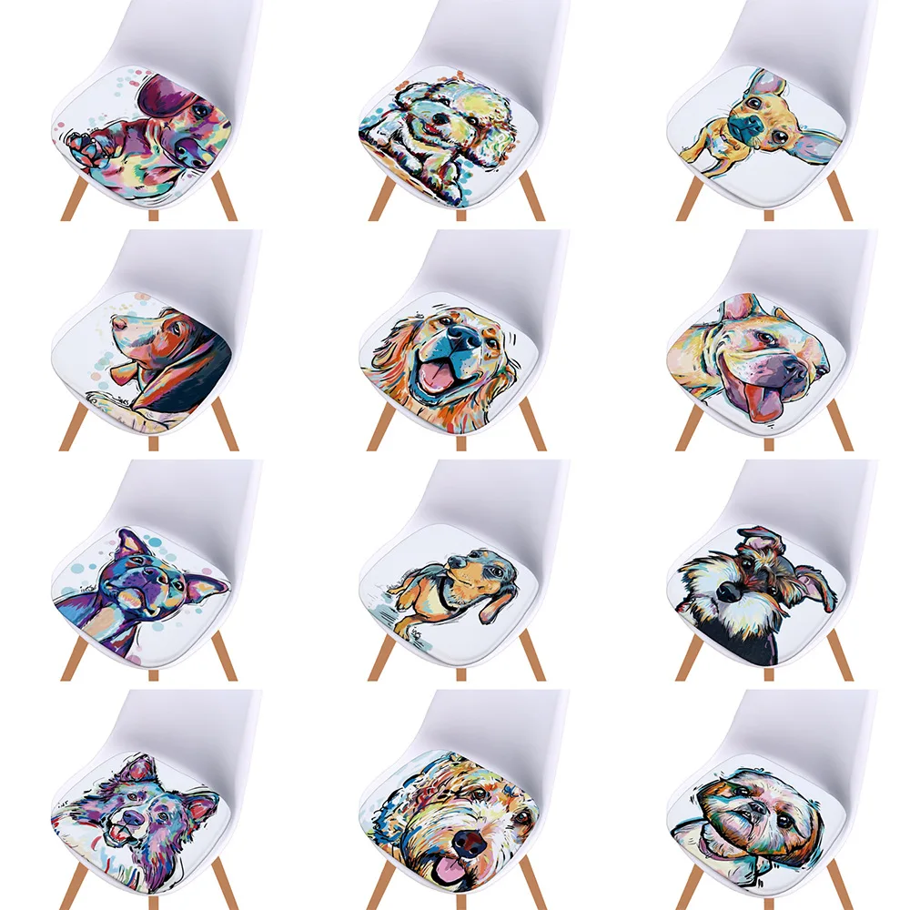 

40 Cm Manufacturers Digital Printing Window Cushion Cross Border Hot Selling Sponge Anti-slip Chair Cushion Cartoon Animal Dog S