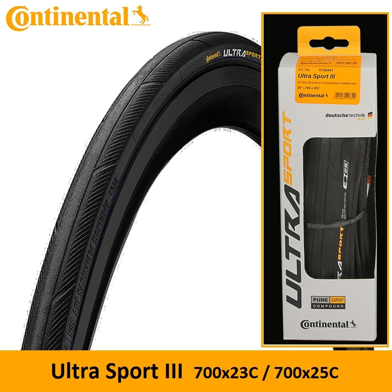Continental-neumáticos plegables Ultra Sport III para bicicleta de carretera, llanta de agarre puro, 700x23C 25C 28C