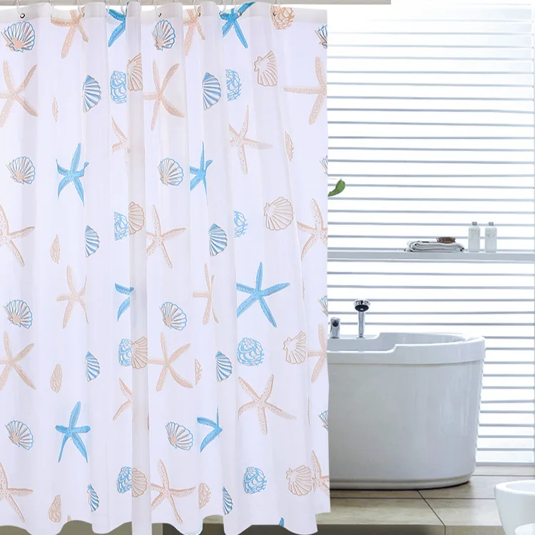 

PEVA Shower Curtains Waterproof and Mildew Proof Plastic Bathroom Curtain for Hotel Decoration Bathing Cover 12 Hooks