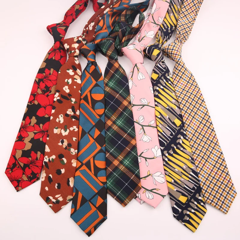 

Corbatas 7cm New Design Men's Top Chiffon Neck Tie Printed Handmade Ties Gravata Vintage Fashion Men Accessories Suit Neckties