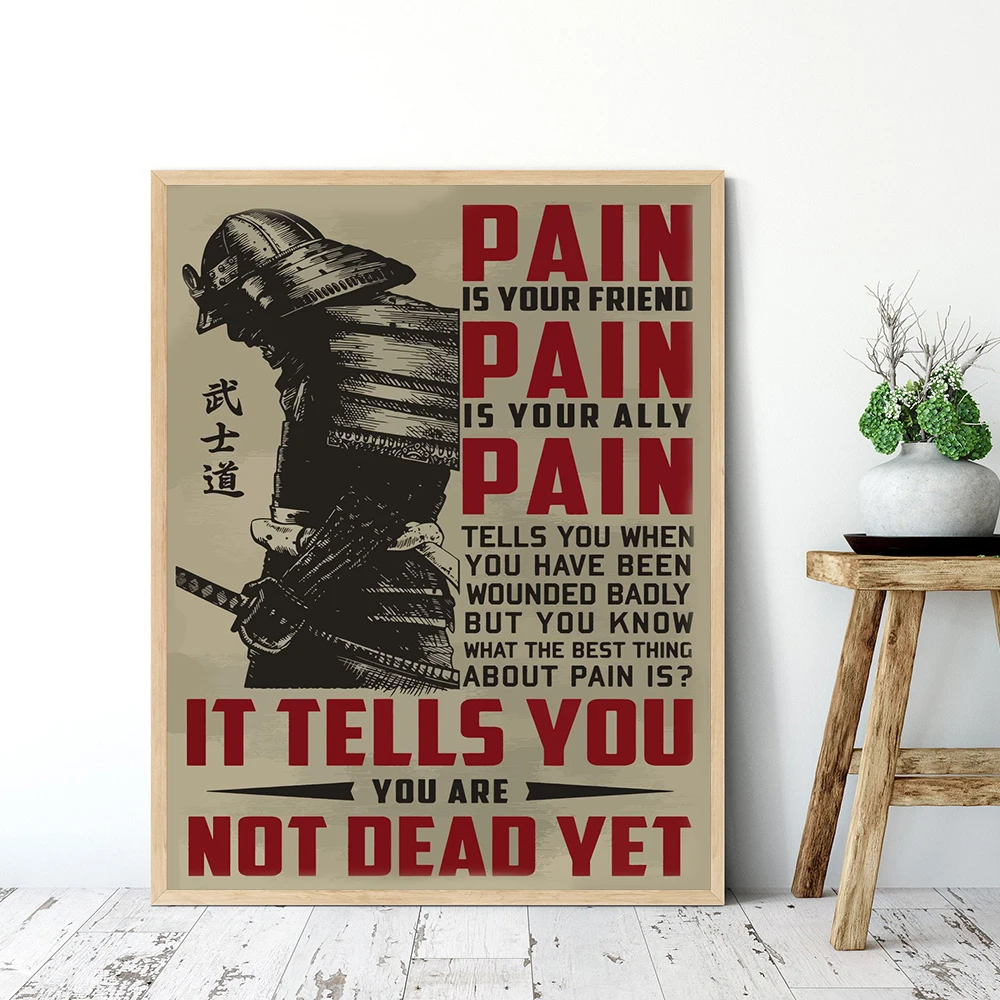 Japanese Artwork Samurai Quote Canvas Painting Japan Prints Pictures Anime Modular Nordic Poster For Living Room Home Decoration