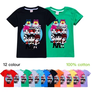 

Cotton summer casual top doll Fashion kid t-shirt 3D Boy/Girl Lyon print funny streetwear t shirt Anime Short Sleeve Baby Shirts