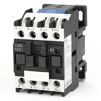 

CJX2-1201 AC Contactor 220V 50Hz Coil 12A 3-Phase 3-Pole 1NC