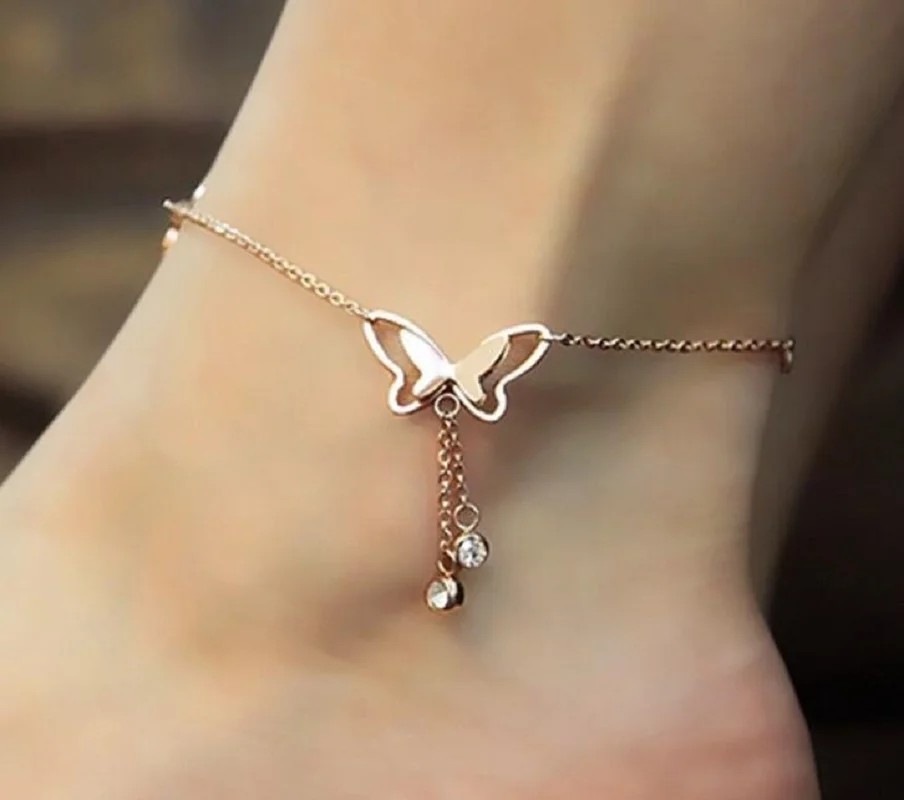 Butterfly Pendant Anklets Foot Chain Summer Yoga Beach Leg Bracelet Handmade Anklet Rose Gold Silver Color Jewelry Butterfly Pendant Anklets Foot Chain Summer Yoga Beach Leg Bracelet Handmade Anklet Rose Gold Silver Color Jewelry