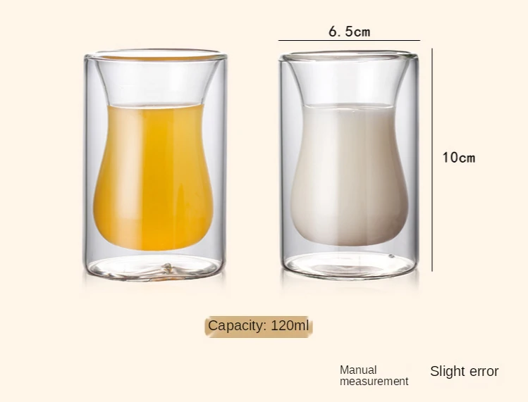 2pc/6pc Double-layer Heat-resistant Glass Coffee Cup Transparent Tea Beer Coffee Water Cups Heat Preservation cup Gift set