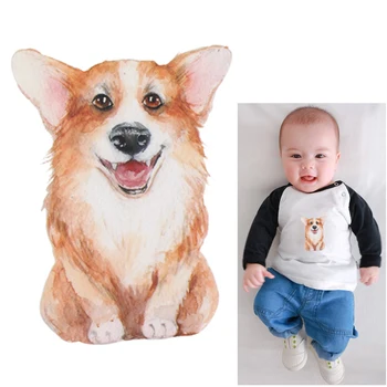 

Lovely Cartoon Dog Thermal Transfer For Clothing Cute Cat Heat Stickers Animal Ironing Printed Transfer Applique Accessories