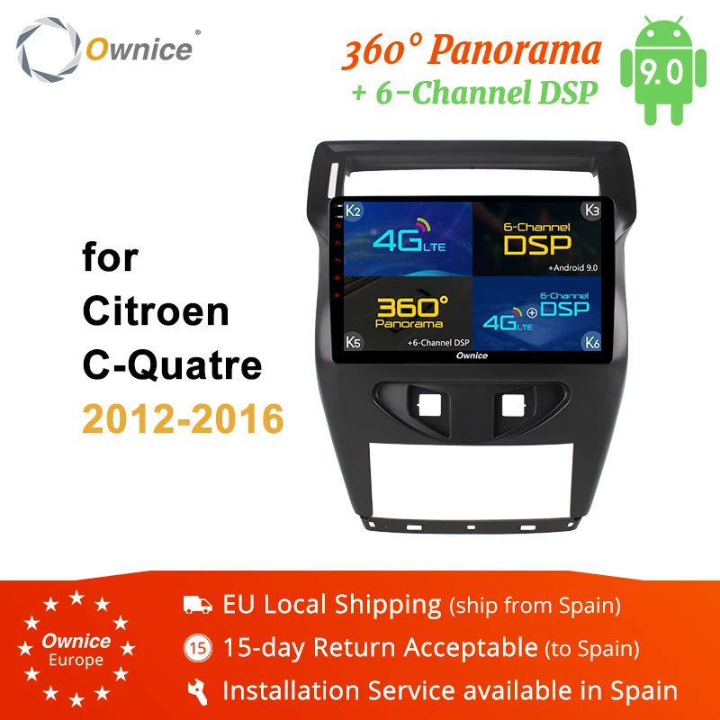 Ownice 2DIN K3 K5 K6 Android 9,0 Восьмиядерный автомобильный Радио dvd-плеер gps Navi для Citroen C-Quatre 360 панорама DSP 4G