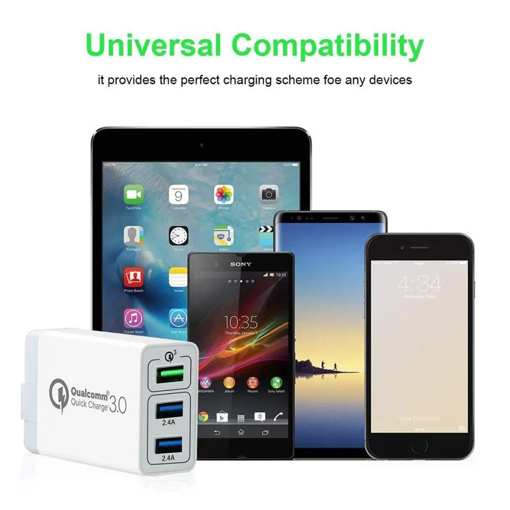 AIREACH 18 Вт Быстрая зарядка 3,0 5 в 3 А для Iphone8 EU US вилка для мобильного телефона Быстрая зарядка для Xiao Mi MI9 huawei Samsug S9