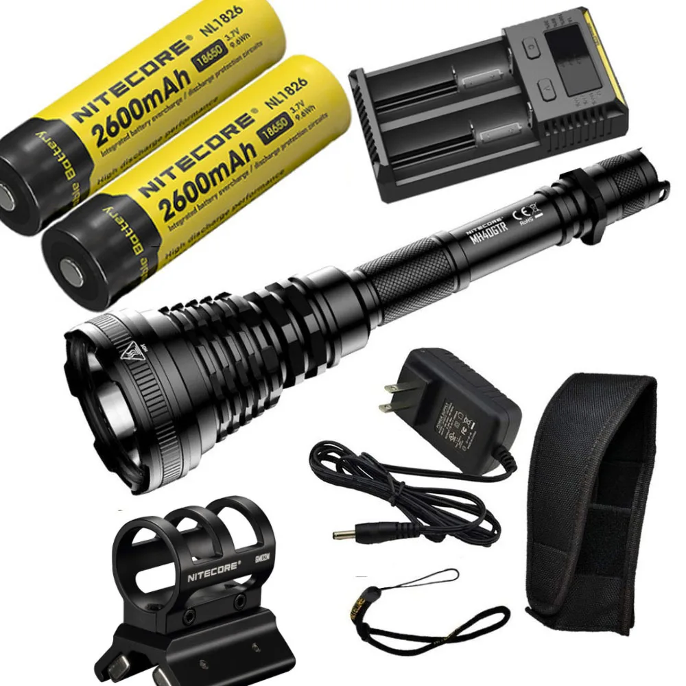 NITECORE MH40GTR 1200 люмен Ультра дальность 1004 м охотничий поисковый фонарь Тактический перезаряжаемый фонарь с 2 батареями GM02M - Испускаемый цвет: 2xNL1826 i2 GM02M