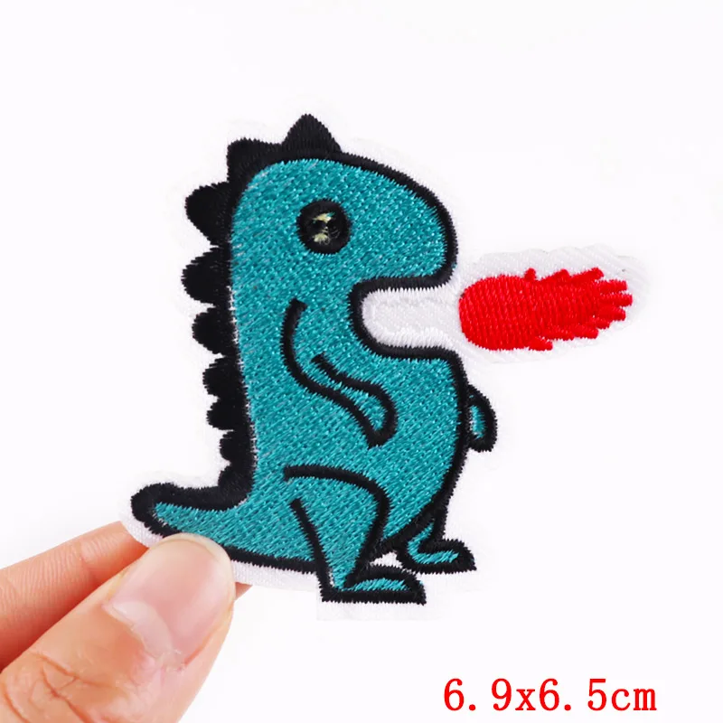 Cartoon Dinosaur Patches For Clothing Thermoadhesive Patches Cute Animal Patch Iron on Embroidery Patches on Clothes Applique 