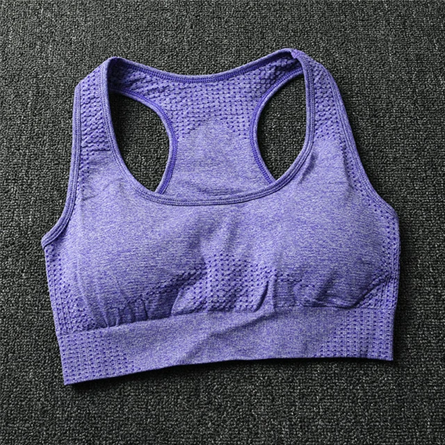 6 Color Women Padded for Running Yoga Gym Seamless Crop Bra Gradient Sport Bra  Tank Top Female Sport Yoga Bra Push Up SportsBra 6