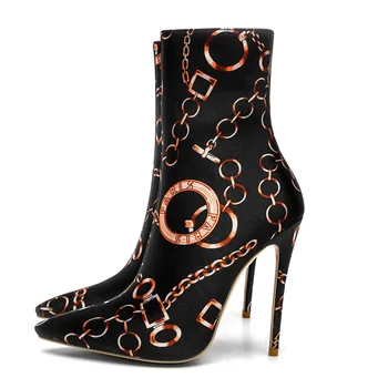 

women's boots Sexy Pointed Toe Stiletto high heels 2020 Autumn fashion retro boots women Ankle Boots for Women short boots