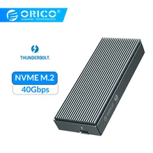 ORICO Thunderbolt 3 NVME M.2 SSD корпус Поддержка 2 ТБ алюминиевый SSD чехол USB C с 40 Гбит/с Thunderbolt 3 C до C кабель