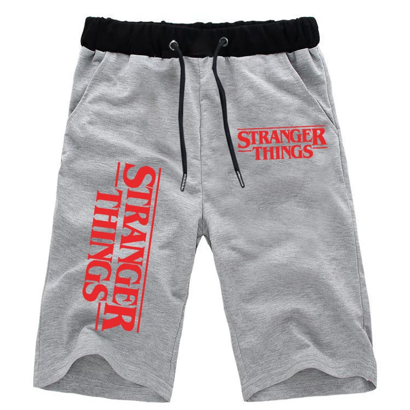 Странные вещи, хлопковые спортивные короткие штаны для бега, фитнеса, спортивные штаны с эластичной резинкой на талии, студенческие спортивные дышащие штаны