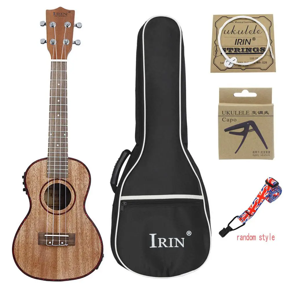 

24inch Ukulele with LCD EQ Carrying Bag Capo Strings Strap Musical Instrument for Ukulele Beginner