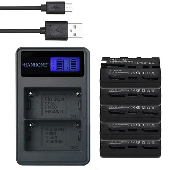 

5PCS 3100mAh NP-F550 NP-F330 NP-F730 NP-F530 NP-F570 NP-F750 + LED USB Dual Charger for Sony CCD-SC55 CCD-TRV81 MVC-FD81 Battery