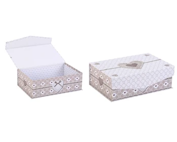 

Bosphorus Storage Box, Italian Design, Heart Pattern, Rectangular Pattern