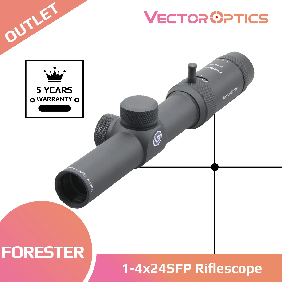 Оптический прицел для винтовки Vector Optics Forester JR 1-4x24 оптический охоты от края до 1/2 MOA