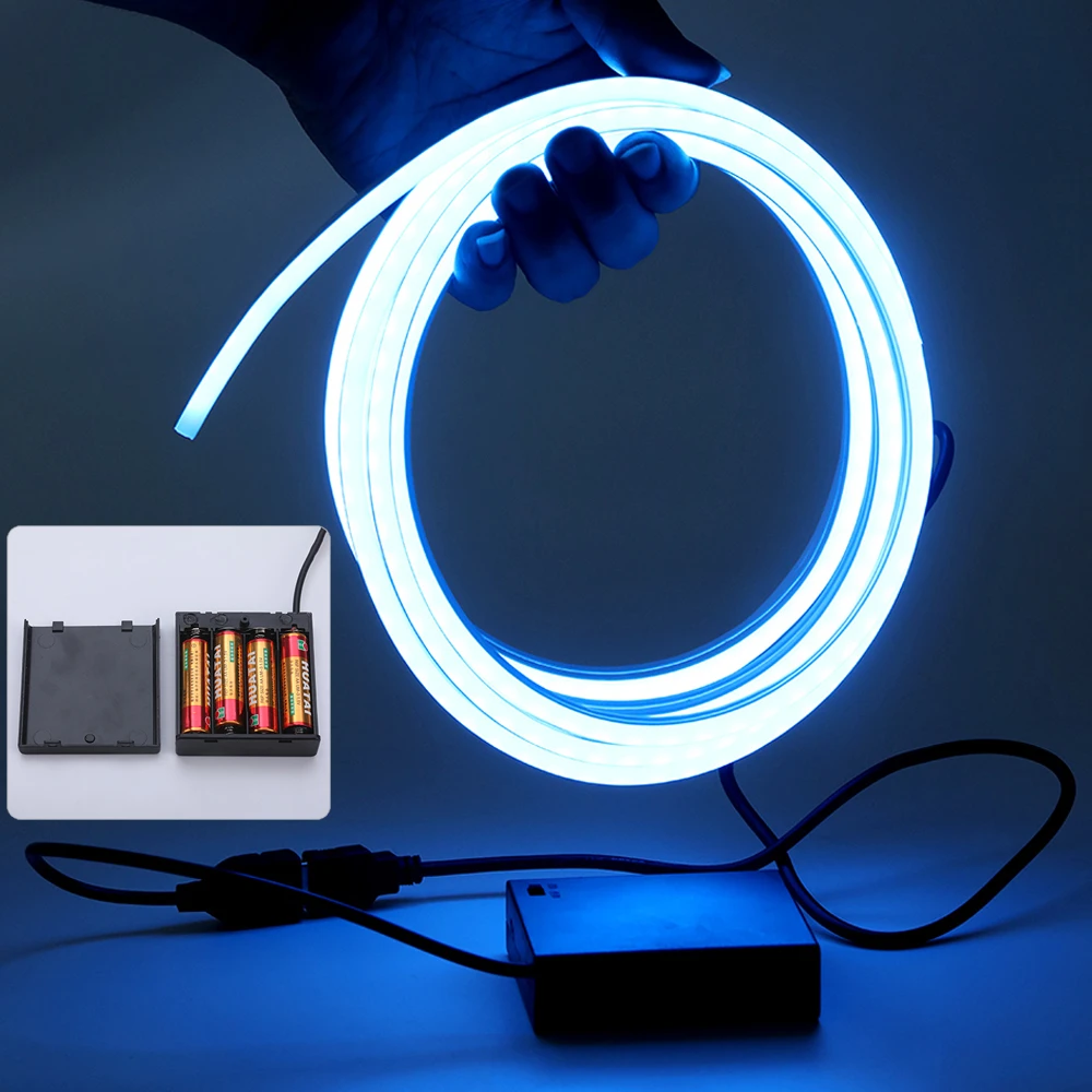 Tira de luces LED USB con caja de batería, cinta Flexible de neón, al agua, DC5V, para decoración del hogar|Tiras LED| - AliExpress