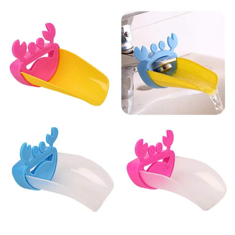

Cute Faucet Extender Sink Crab Shape Safe Hand-Washing Helper for Toddlers Kids Bathroom Kitchen Water Spout Tap Extender